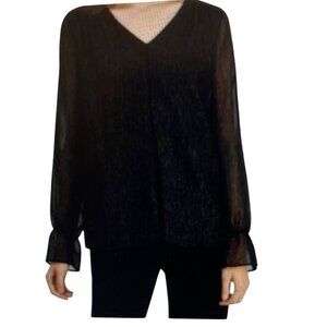 KASPER WOMENS DOUBLE-LAYER SHIMMER B BLACKGOLD PS NWT